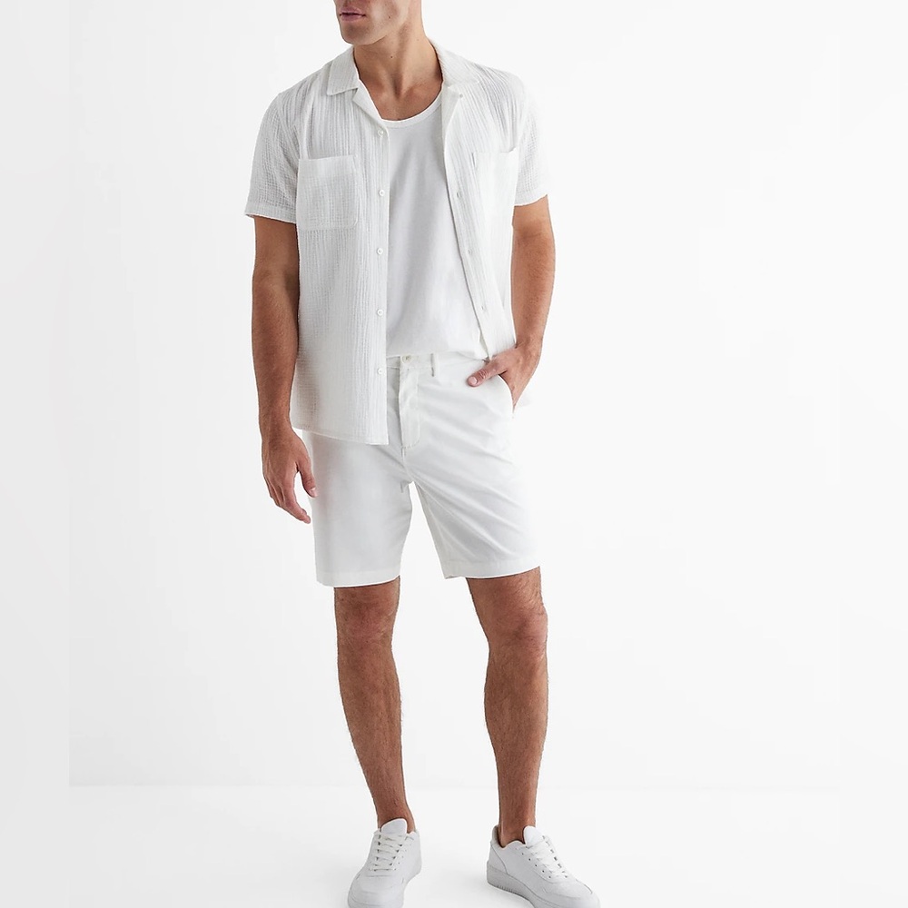 Express 8" Comfort Waist Hyper Stretch Chino Shorts